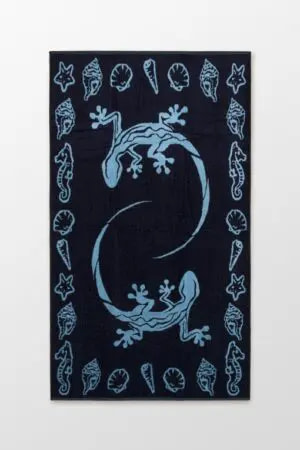 toalla de playa con estampado de lagartos